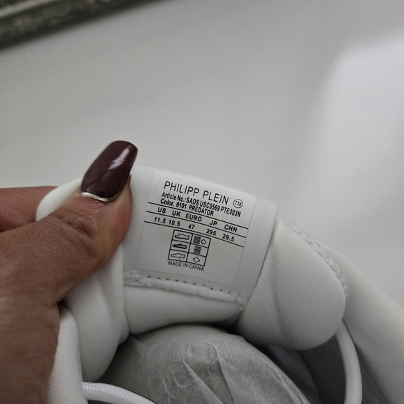 PHILIPP PLEIN Predator Low Top Sneakers. White. Size US 11.5. New.Get ready to - Picture 7 of 10